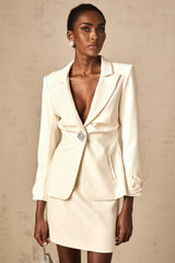 Ornella Blazer & Skirt Crystal Embellished Cinched Waist Set