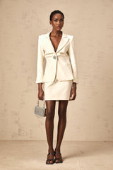 Ornella Blazer & Skirt Crystal Embellished Cinched Waist Set