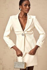 Ornella Blazer & Skirt Crystal Embellished Cinched Waist Set