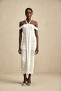 Ornella Midi Dress White Off - Shoulder Braid & Rope Detail
