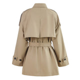 Paige Trench Coat – Oversized Belted Fit – Epaulettes – Military - Inspired Design