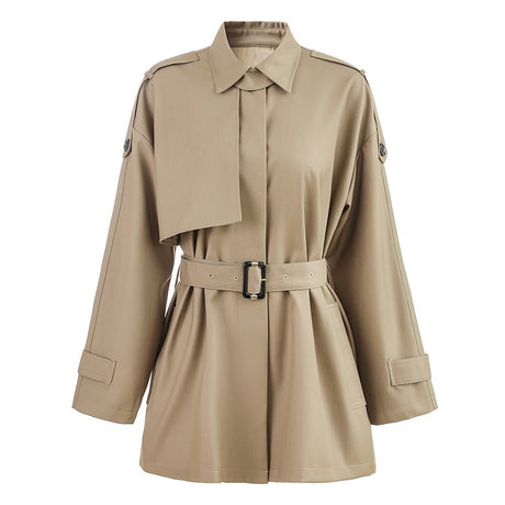Paige Trench Coat – Oversized Belted Fit – Epaulettes – Military - Inspired Design