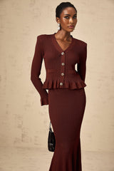 Paisley Skirt & Top Set Crystal Embellished Bordeaux Red
