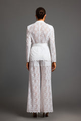 Paisley White Lace Overlay Two-Piece Dress