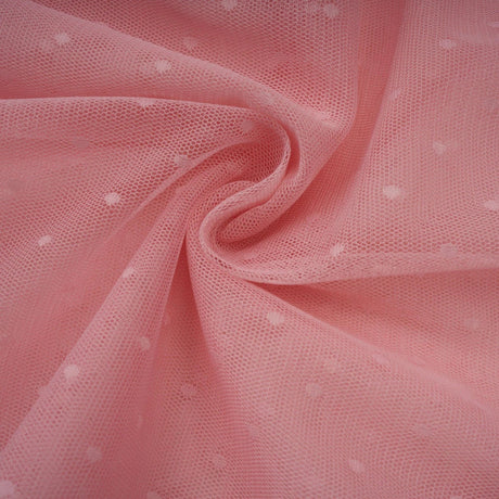 Paityn Midi Dress Pink Dot Ruffled Tulle Tiered Design Zip Fastening