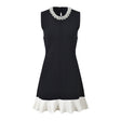 Palma Dress - A - Line Silhouette - Sleeveless Modern Style - Elegant Pearl Embellishment - Versatile for Spring & Summer