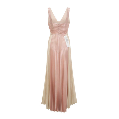 Palma Dress Pink & Gold Pleated Maxi