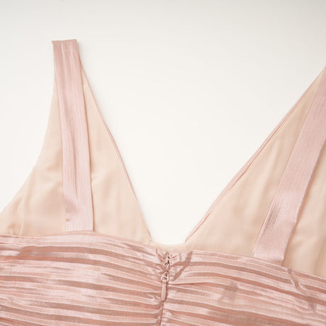 Palma Dress Pink & Gold Pleated Maxi