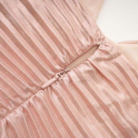 Palma Dress Pink & Gold Pleated Maxi