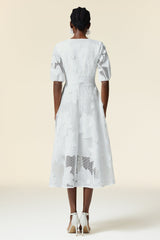 Paola White Lace Floral Dress