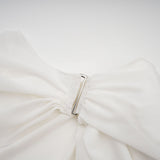 Paris Blouse Paris Chiffon One Shoulder White Asymmetric Hem Blouse
