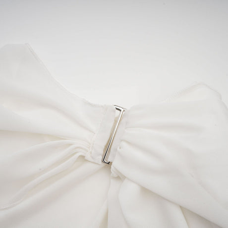 Paris Blouse Paris Chiffon One Shoulder White Asymmetric Hem Blouse