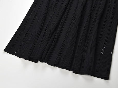 Paris Dress - Maxi Length Fitted Bodice - Ribbed Texture Button - Down Front - Slim Silhouette - Studded Collar Accent