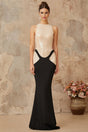 Paris Maxi Dress Black Sequin Panel Flare Hem Open - Back