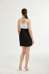 Parisa crystalembellished bowknot mini dress