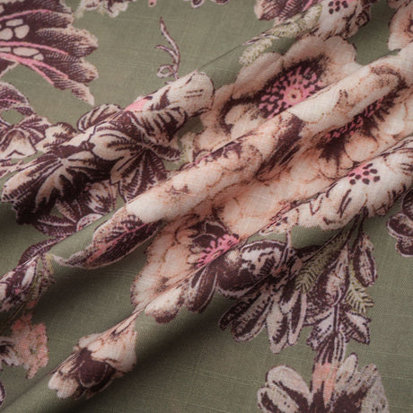 Pascale belted floralprint ramie midi dress