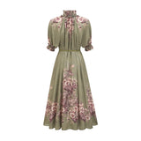 Pascale belted floralprint ramie midi dress