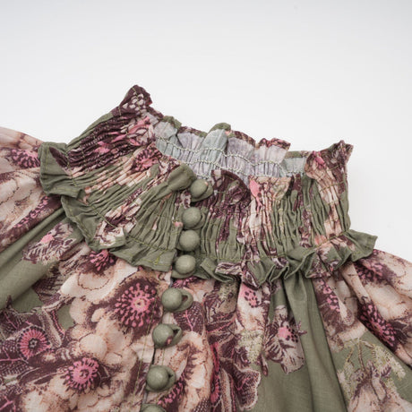 Pascale belted floralprint ramie midi dress