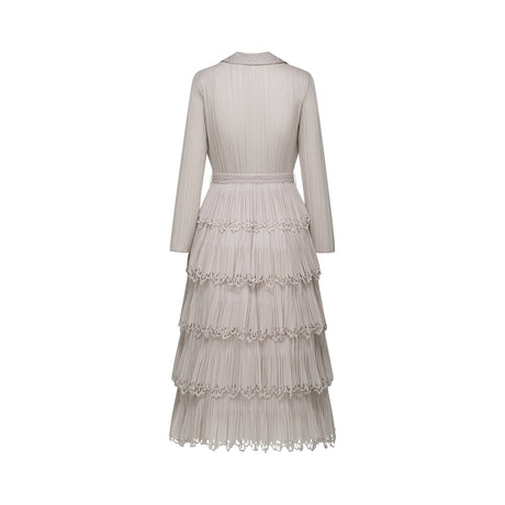 Pasqualina Tiered Pleated Midi Dress
