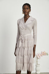 Pasqualina Tiered Pleated Midi Dress