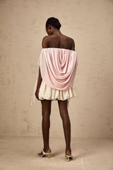 Pasqualina Top Pink Off Shoulder Ruched & Strapless