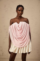 Pasqualina Top Pink Off Shoulder Ruched & Strapless