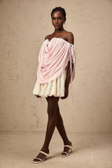 Pasqualina Top Pink Off Shoulder Ruched & Strapless