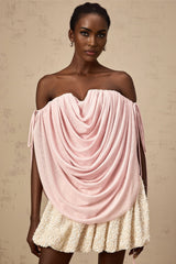 Pasqualina Top Pink Off Shoulder Ruched & Strapless