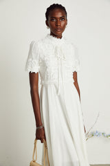 Patricia white florallace midi dress