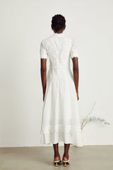 Patricia white florallace midi dress