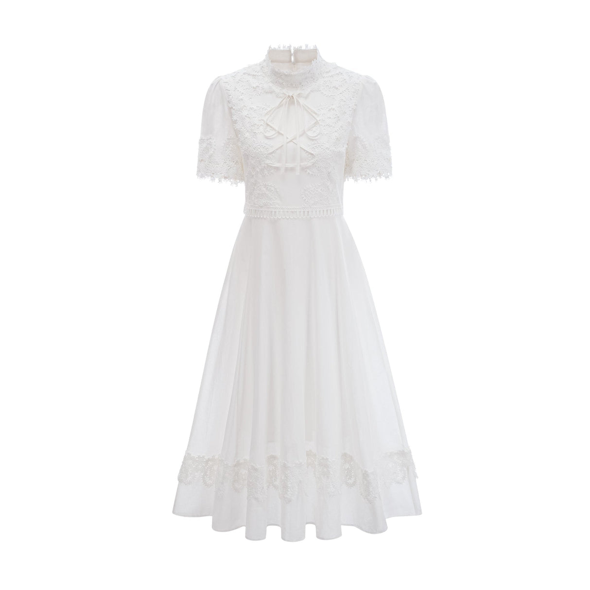 Patricia white florallace midi dress