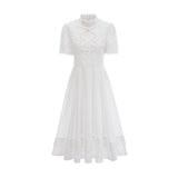 Patricia white florallace midi dress