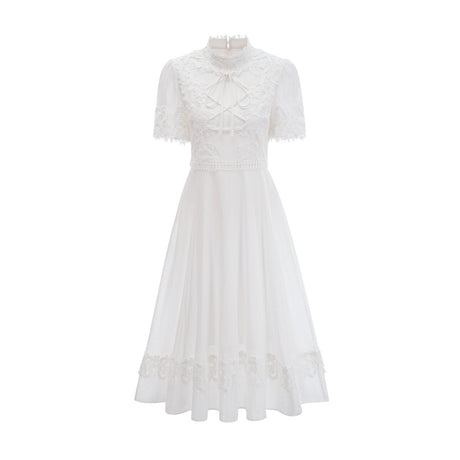Patricia white florallace midi dress