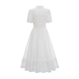 Patricia white florallace midi dress