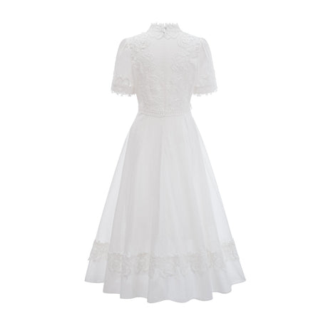 Patricia white florallace midi dress