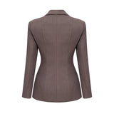 Patrizia Blazer Grey Tie Up Design & Fitted Two Pockets
