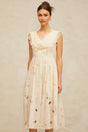 Patrizia Midi Dress Beaded Floral Embroidered & Cut - Out