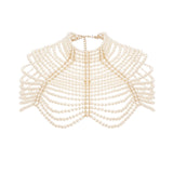 Patrizia Shawl White Faux - Pearl Open - Back
