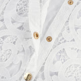 Patrizia Shirt & Skirt White Lace Floral Set