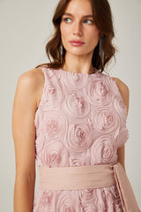 Paulette pink floral tiewaist midi dress