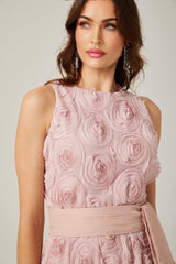 Paulette pink floral tiewaist midi dress