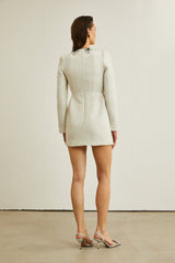 Pauline white tweed beadembellished mini dress