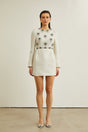 Pauline white tweed beadembellished mini dress
