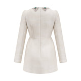 Pauline white tweed beadembellished mini dress