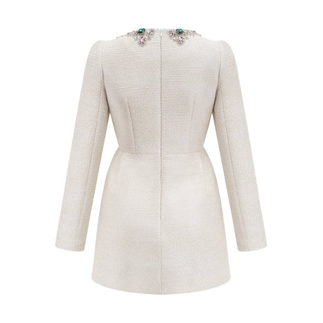 Pauline white tweed beadembellished mini dress