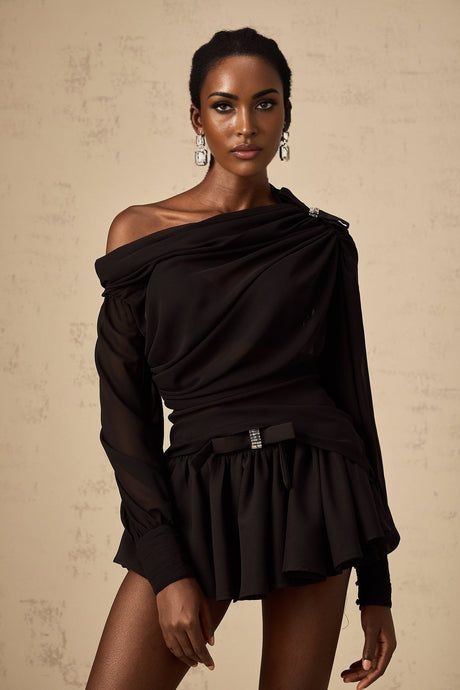 Pellegrina Blouse & Skirt Crystal Bow Set