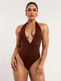 Penelope Bodysuit - High Stretch Knitted Fabric - Slim Fit - Neckline Halter - Sleeveless - Waist Line Natural (mid Waist) - Backless, Knot
