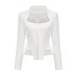 Penelope Corset Top White Square Neck Long Sleeve