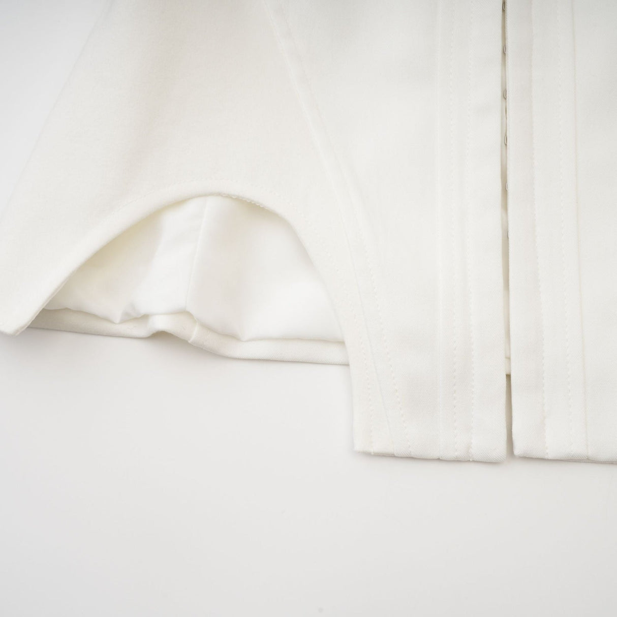 Penelope Corset Top White Square Neck Long Sleeve