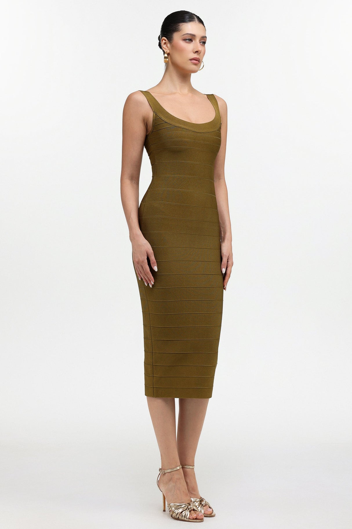 Penelope Olive Bodycon Midi Dress for Women
